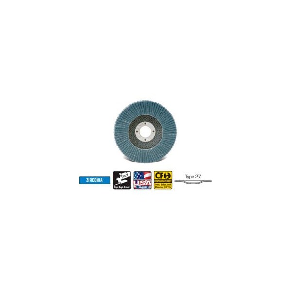 Cgw Abrasives 42542 Abrasive Flap Disc 5" x 7/8" 40 Grit Zirconia 42542 - main